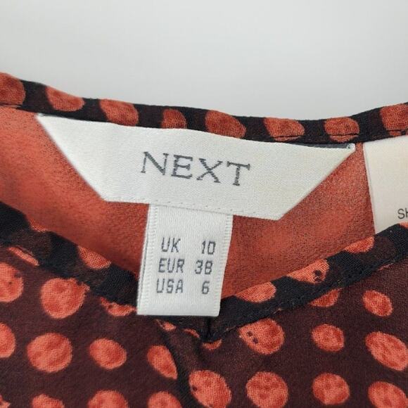 NEXT Sleeveless Spaghetti Strap Tank Top Womens Size 6 Summer Dot - Picture 3 of 4